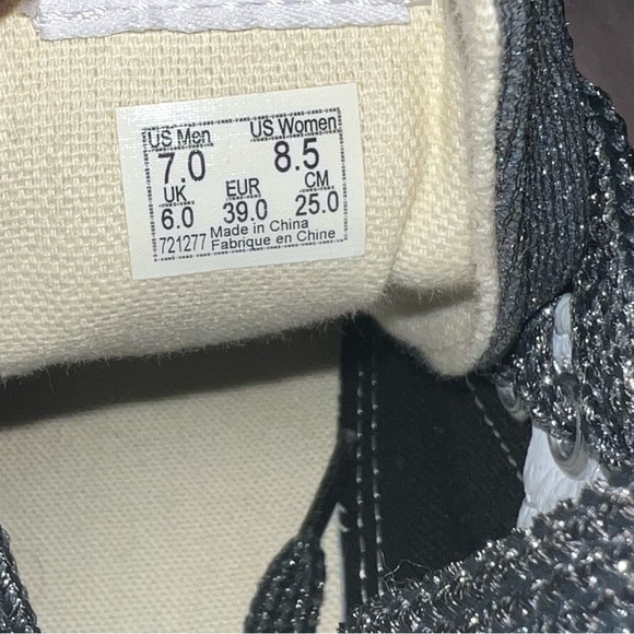 Vans SK8-Hi Reissue women’s size 8.5 Shoes Lurex Glitter-Black - Picture 7 of 9